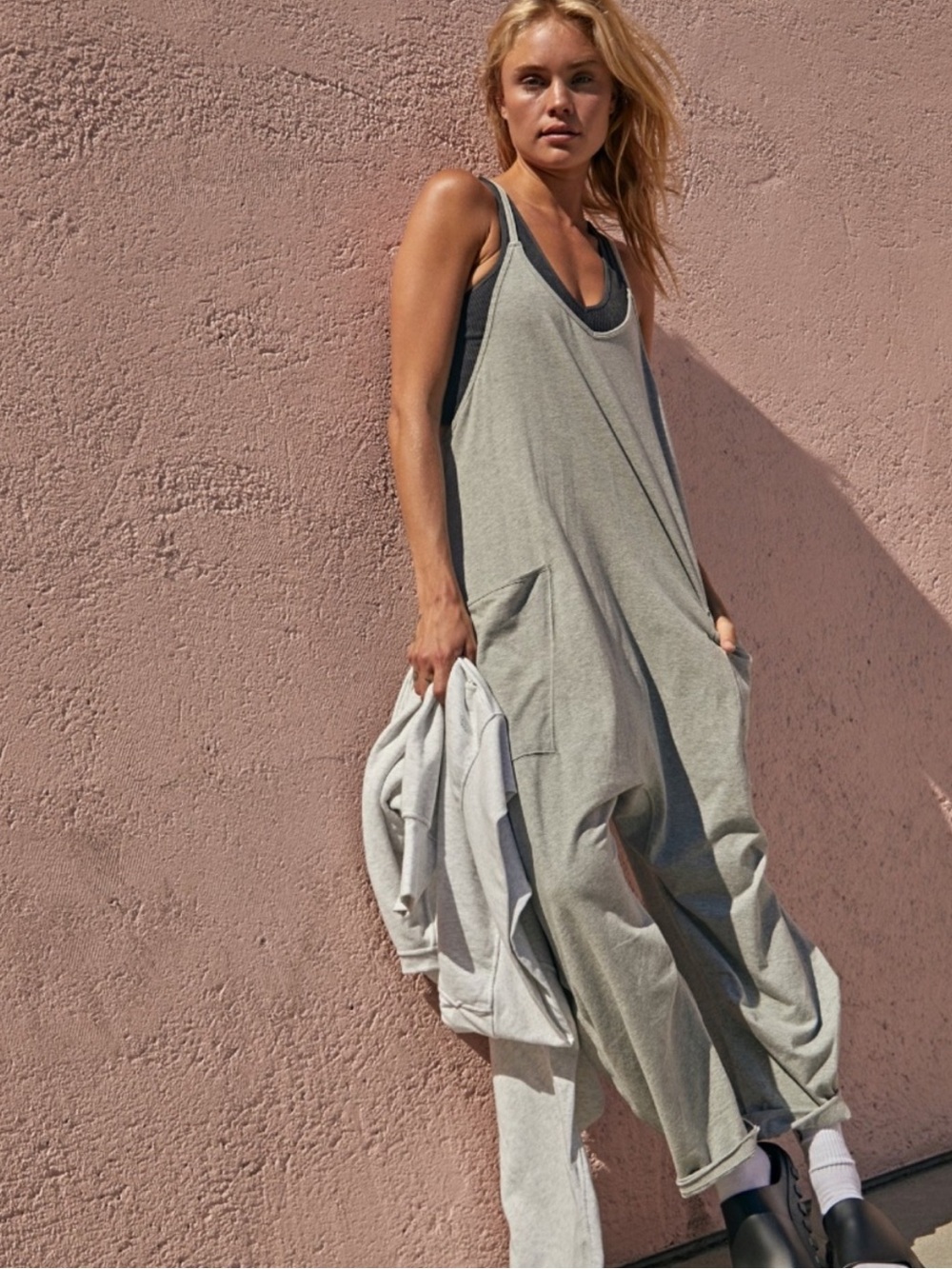 FP Movement Hot Shot Onesie Heather Gray Size Small
